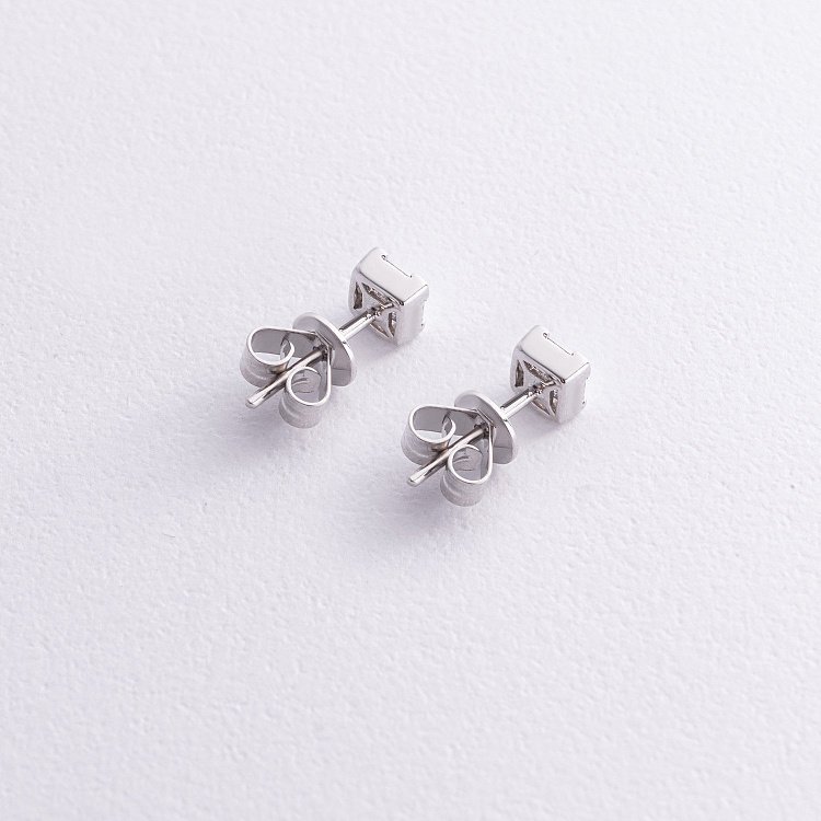 Золотые серьги - пусеты с бриллиантами сб0543cha от ювелирного магазина Оникс - 2