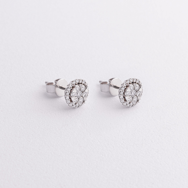 Золотые серьги - пусеты (бриллианты) сб0636ca от ювелирного магазина Оникс - 1