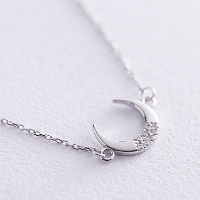 Браслет "Лунниця" у білому золоті (фіаніти) б05095 №3