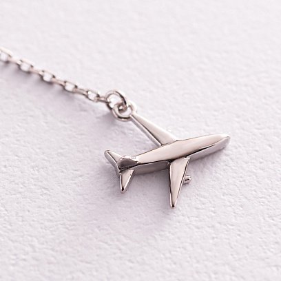Серебряное колье "Самолетик" 181187 №3