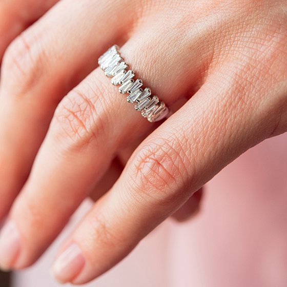 Серебряное кольцо с фианитами 10577 №4