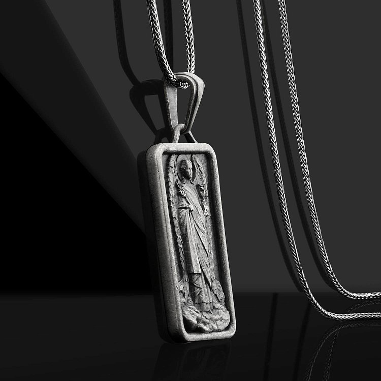 Серебряный кулон "Архангел Михаил" (возможна гравировка) 133177 от ювелирного магазина Оникс - 2