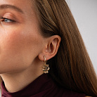 Золоті сережки "Пантери" з фіанітами с08925 от ювелирного магазина Оникс - 4