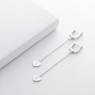 Срібні сережки з сердечками "Love" 122295 от ювелирного магазина Оникс