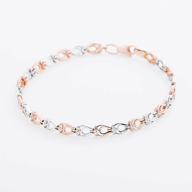 Золотой браслет (фианиты) б00357 от ювелирного магазина Оникс