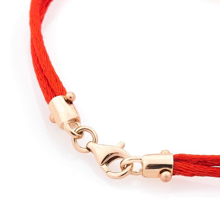 Браслет з червоною ниткою і золотою вставкою "Хрестик" б03084 від ювелірного магазину Онікс - 2