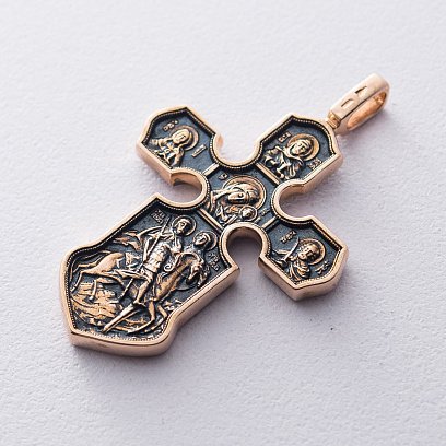 Православный крест "Распятие. Казанская икона Божией Матери" п01843 №2