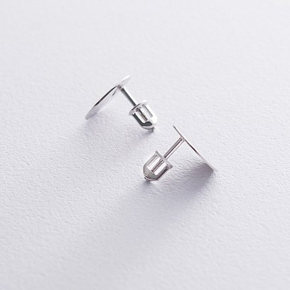 Золотые серьги-пусеты "Кружочки" с06607 №3