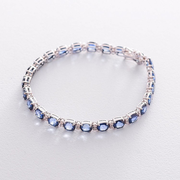 Золотой браслет с бриллиантами и сапфирами бб0011gl от ювелирного магазина Оникс