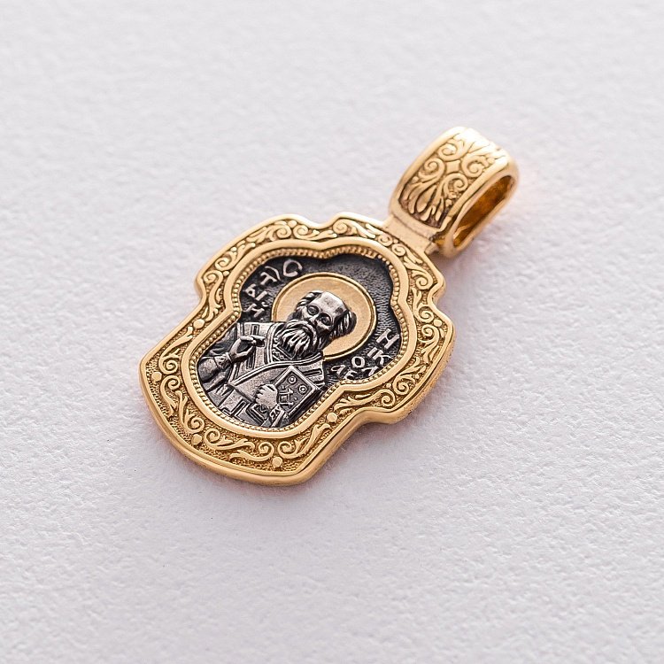 Ладанка "Святитель Николай Чудотворец" 132912 от ювелирного магазина Оникс - 3