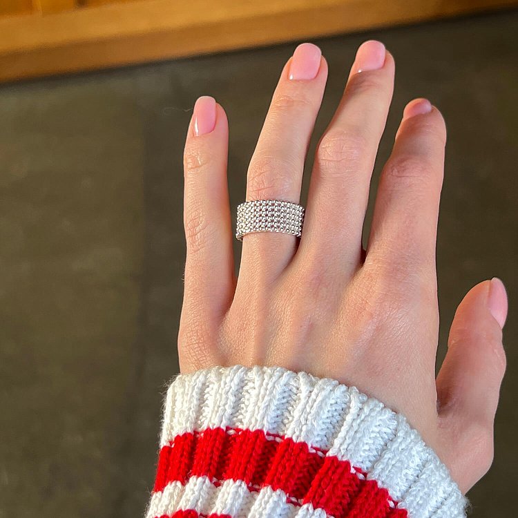 Серебряное кольцо "Рейчел" с шариками 112661 от ювелирного магазина Оникс - 26