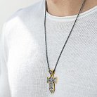 Срібний хрест з позолотою "Розп'яття. Ангел Хранитель" 131416 от ювелирного магазина Оникс - 1