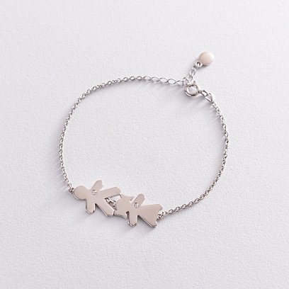 Срібний браслет "Дівчинка та хлопчик" (можливе гравіювання) 2084 №7