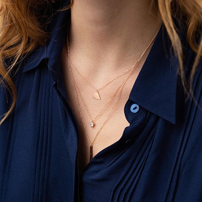 Золоте кольє Геометрія (фіаніт) кол01691 №3