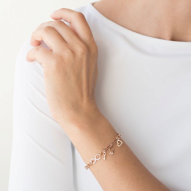 Золотой браслет с фианитами б03327 от ювелирного магазина Оникс - 5