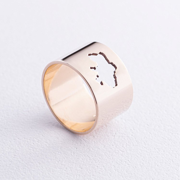 Каблучка "Моя Україна" у жовтому золоті к07038 від ювелірного магазину Онікс - 9