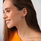 Серьги - пусеты "Гвоздь" в желтом золоте (фианиты) с09174 от ювелирного магазина Оникс - 8