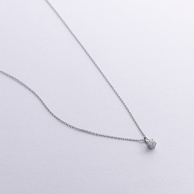 Кольє в білому золоті з діамантом 112081121 від ювелірного магазину Онікс - 2