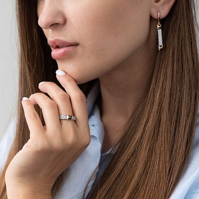 Золоті сережки з фіанітами с05122 №2