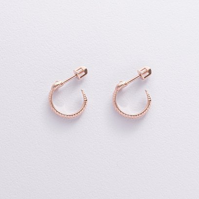 Золотые серьги - пусеты "Гремучие змеи" с09004 №3