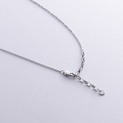 Серебряное колье "Сердечко" с фианитом 1121 №5