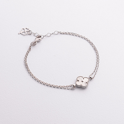 Серебряный браслет "Клевер" 141864