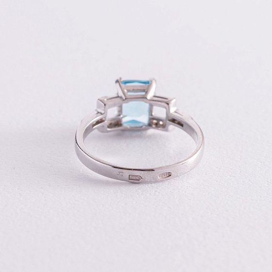 Серебряное кольцо (фианиты, кварц) 1520/1р-QSWB №4