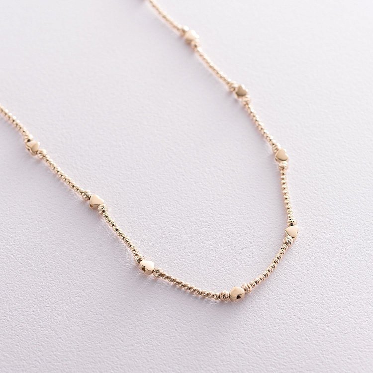 Золотое колье "Сердечки" кол01384 от ювелирного магазина Оникс - 4