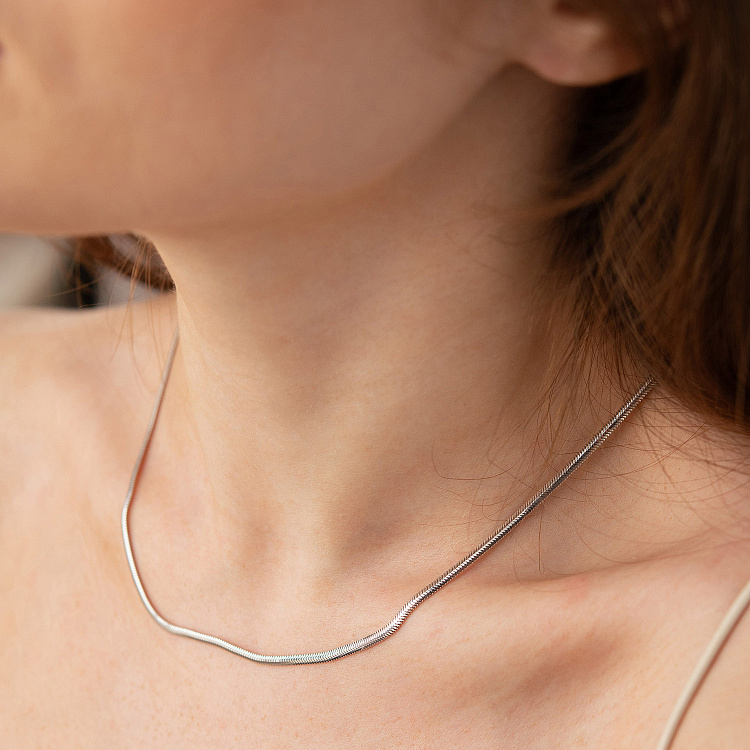 Кольє "Gisele" у білому золоті (снейк - 2 мм) ц00327-2,0 від ювелірного магазину Онікс - 7