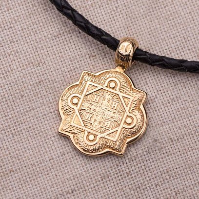 Серебряная подвеска "Святой Николай Чудотворец" с позолотой 131667 №2