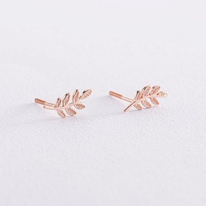 Золотые серьги - пусеты "Веточки" с07003