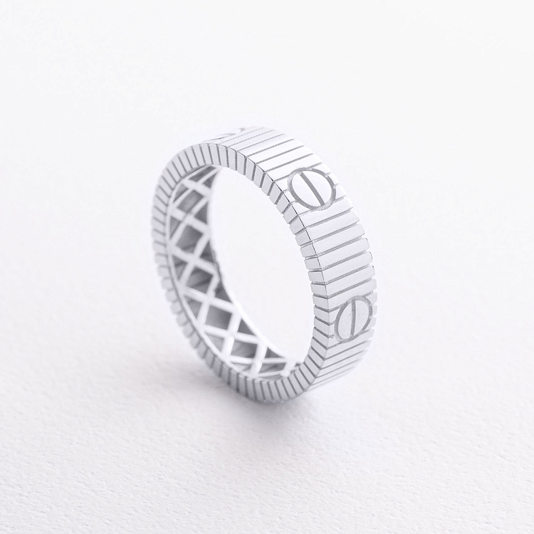 Каблучка "Love" у білому золоті к08452 від ювелірного магазину Онікс