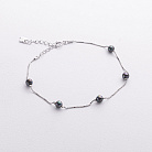 Серебряный браслет с жемчугом 141909 от ювелирного магазина Оникс