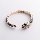 Жорсткий золотий браслет "Пантера" (емаль, фіаніти) б04928 от ювелирного магазина Оникс - 3