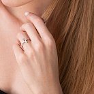 Серебряное кольцо "Клевер" с фианитом 1487/1р-CZ от ювелирного магазина Оникс - 2
