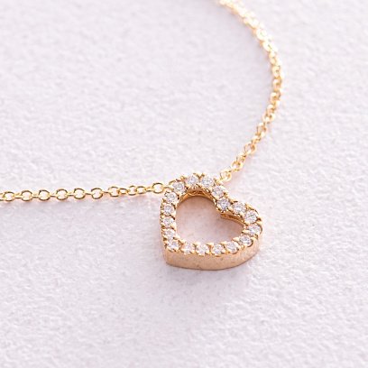 Золоте кольє "Сердечко" з діамантами колб0079ca №3