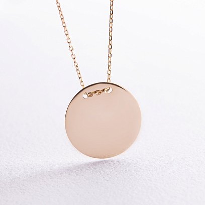 Кольє "Монетка" у жовтому золоті (можливе гравіювання) кол02281 №5