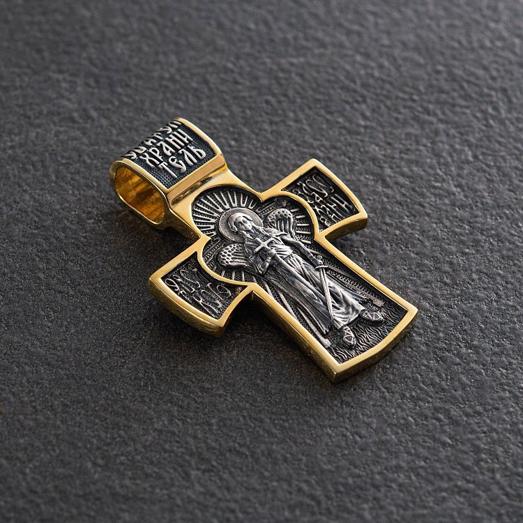 Срібний хрест (чорніння, позолота) 132559 від ювелірного магазину Онікс - 5