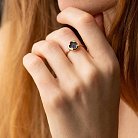 Золота каблучка "Клевер" з чорними діамантами 241181622 от ювелирного магазина Оникс - 3
