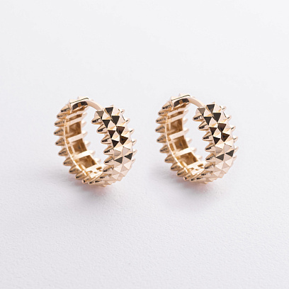 Серьги - кольца "Pauline" в желтом золоте с09491