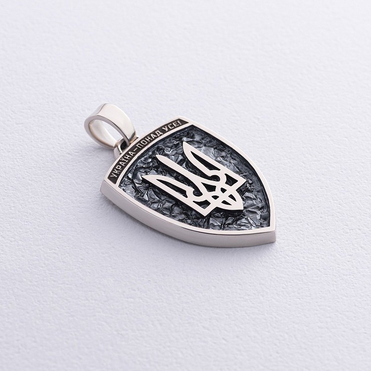 Золотой кулон "Герб України - Тризуб. Україна понад усе" (Возможна индивидуальная гравировка) п03906 от ювелирного магазина Оникс - 5