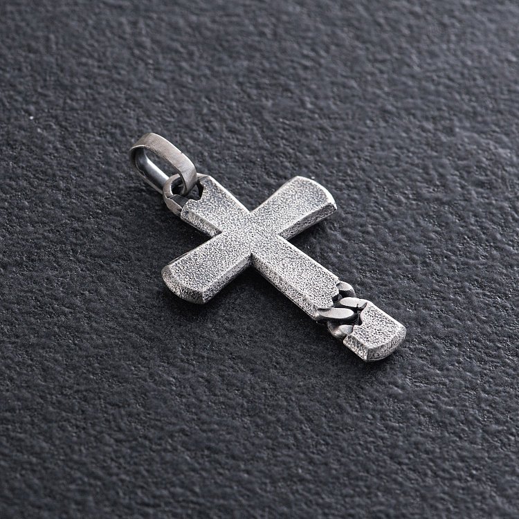 Срібний хрестик із чорнінням 7093 від ювелірного магазину Онікс - 5