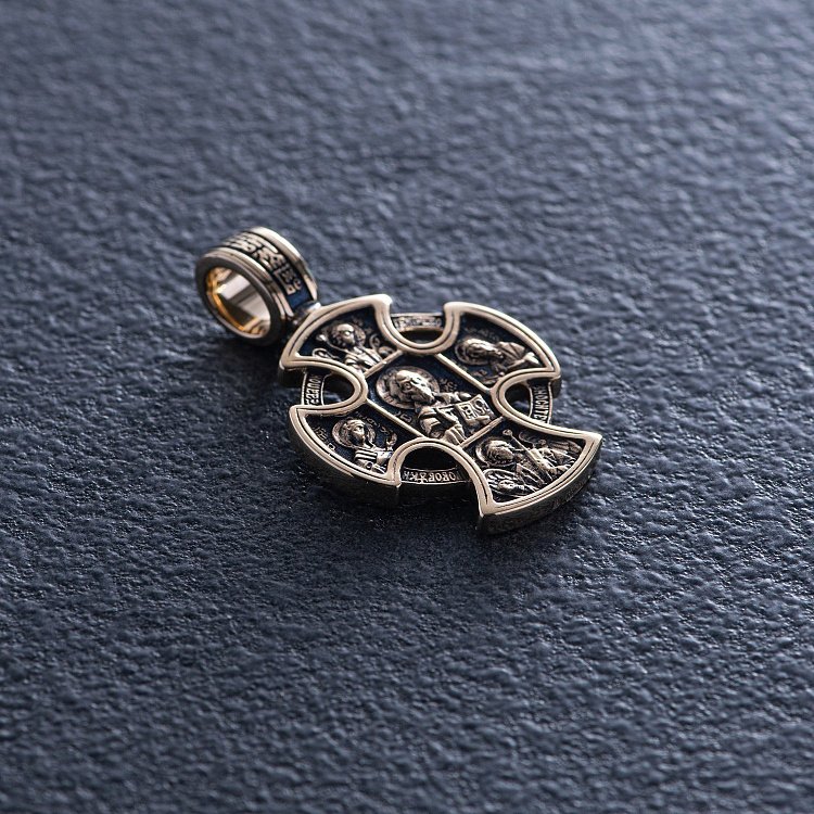 Православный крест "Господь Вседержитель. Ангел Хранитель" п03883 от ювелирного магазина Оникс - 1