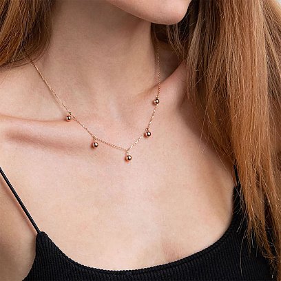 Золотое колье "Шарики" кол01982 №5