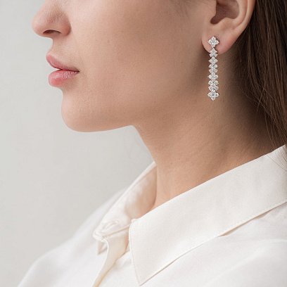 Золоті сережки з діамантами сб0197cha №11