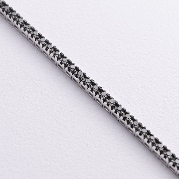 Браслет Теннис в белом золоте с черными бриллиантами 542511222 от ювелирного магазина Оникс - 2