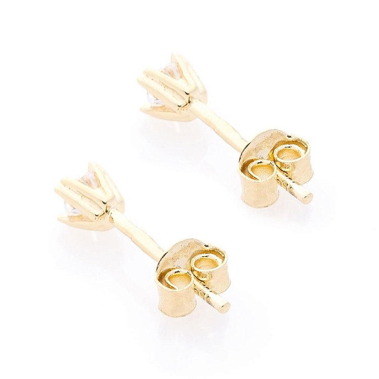 Золоті сережки-гвоздики (фіаніти) с05841 від ювелірного магазину Онікс - 1