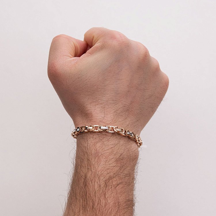 Мужской золотой браслет б04755 от ювелирного магазина Оникс - 1