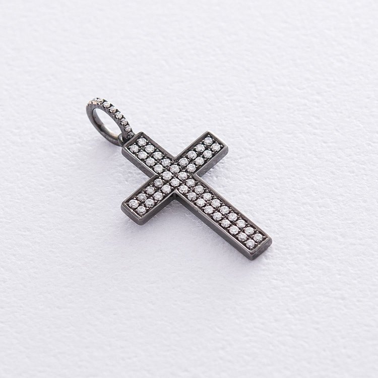 Золотий хрестик з діамантами пб0040ch від ювелірного магазину Онікс