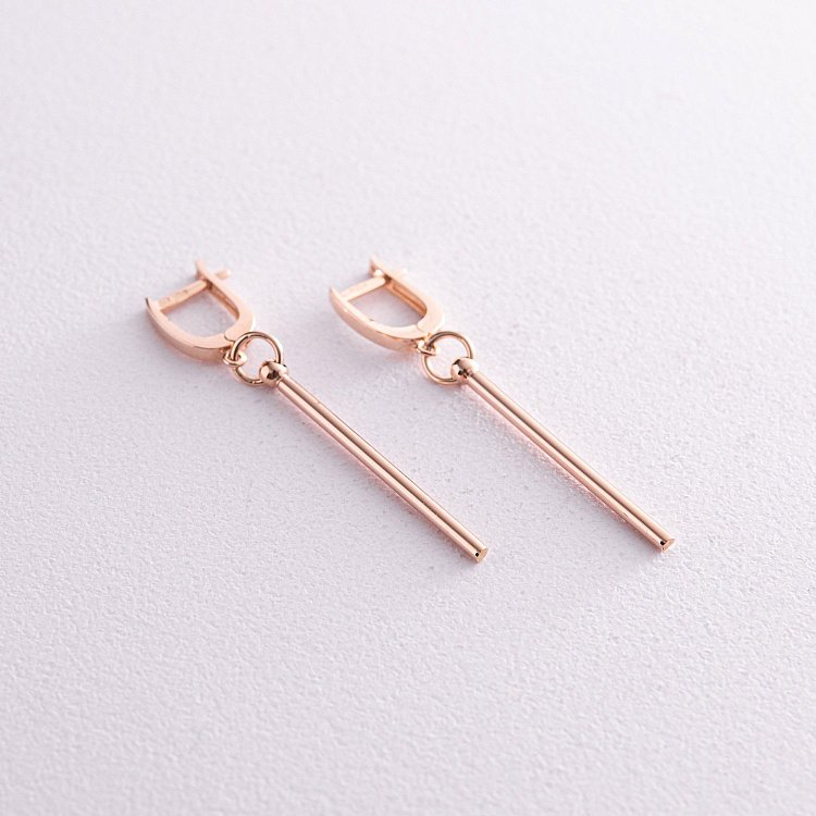 Сережки "Ідеал" у червоному золоті с08077 від ювелірного магазину Онікс - 2